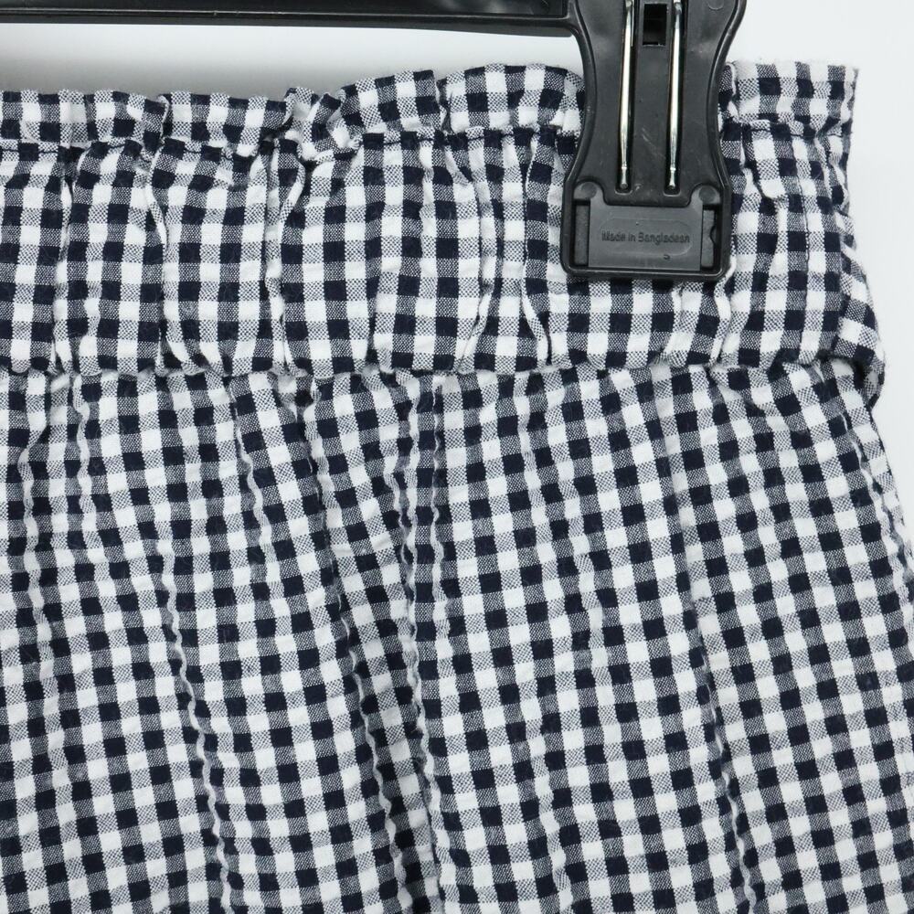 Loft Pants Womens Small Black White Seersucker Check Wide Leg Belt Beach New - Picture 9 of 12